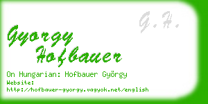 gyorgy hofbauer business card