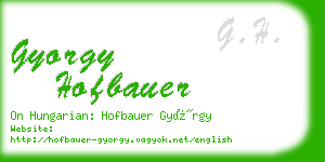 gyorgy hofbauer business card